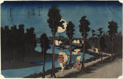 冬季场景，Mamamastu，c。 1833 作者 Utagawa Hiroshige