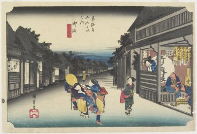 妇女征求旅行者，Goyu，c。 1833 作者 Utagawa Hiroshige