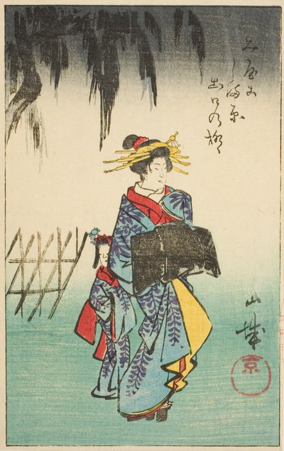 山代省，"各省剪影（Kunizukushi harimaze zue）"系列第 1 张的一部分 作者 歌川宏重