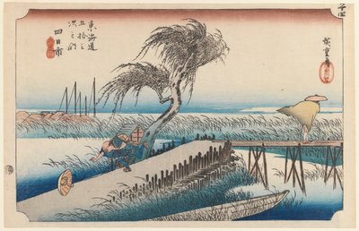 四川，四川，四十三站，东海道公路五十三站，1834年（彩色木版画） 作者 歌川宏重