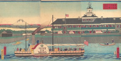 东京的筑地酒店 东京筑地温泉馆，1870年5月。 作者 歌川广重三世