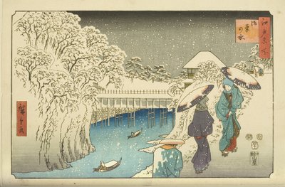御茶水（彩色木版画） 作者 歌川二广