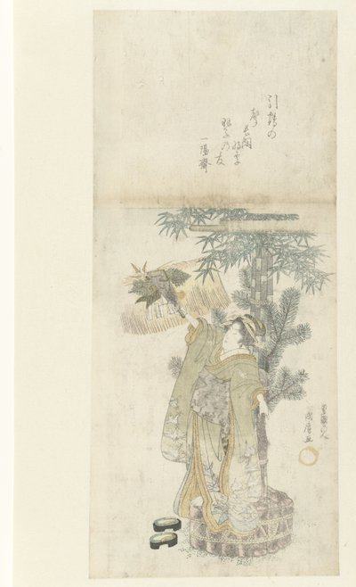 年轻女子弹奏巴特里多尔舞曲 作者 歌川国弘