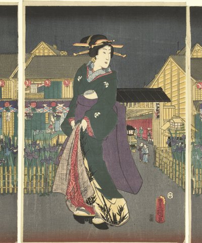 盛开的鸢尾花 作者 歌川国贞（一）
