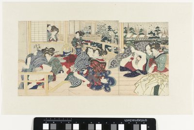 冬日露台上的情侣 作者 歌川国贞（一）