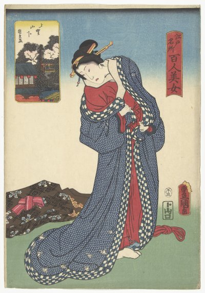 山下在上野
上野山下（实物标题）
江户名胜百美图（系列标题）
江户名所百人图（系列标题：实物） 作者 歌川国久
