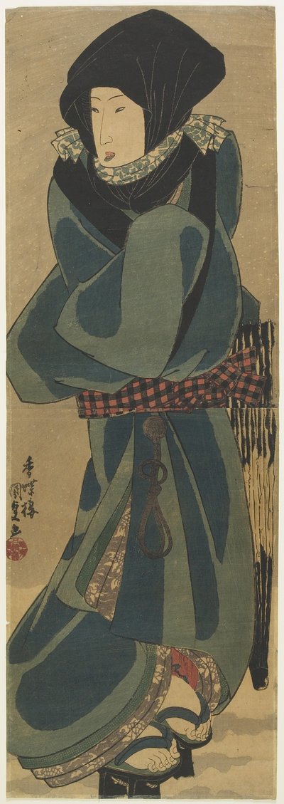 （斗篷和胡德的女人），c。 1830年至1844年 作者 歌川国贞