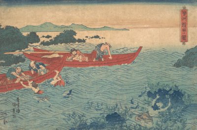 Seishu Awabi-tori no Zu, ca. 1840, ca. 1840. 作者 歌川国贞