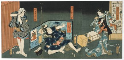 剧院场景，1844年 作者 歌川国贞