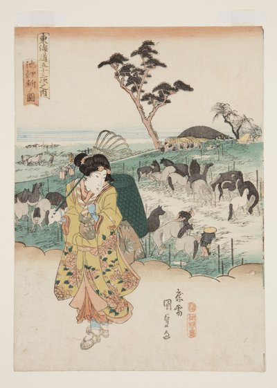 奇瑞的观点？ （Chiry？no zu）（彩色木版画） 作者 歌川国贞
