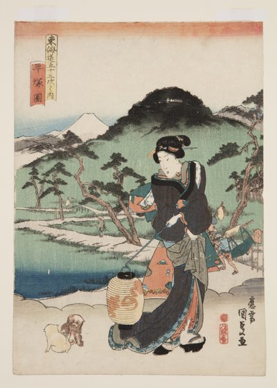 View of Hiratsuka (Hiratsuka zu) (colour woodblock print) 作者 歌川国贞