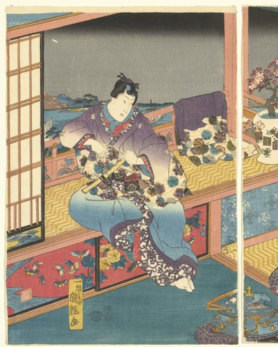 花
雪、月和花（系列名称） 作者 歌川国辉