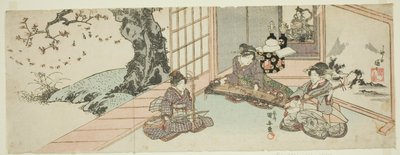 女士演奏乐器 作者 歌川国安
