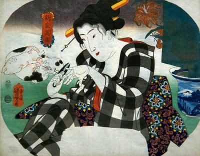 Cutting her nails Series The Universe of Women (Shinramanzō), c.1843-44 作者 歌川国义