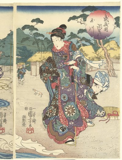 武藏国长府玉川
武藏国 长府玉川（物体上的标题） 作者 歌川国义