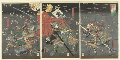 草之国在四条馆的最后一击
四条畷之夜 南柯一梦（标题见实物） 作者 歌川国义
