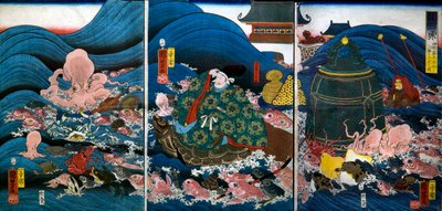 龙宫龙王向太原东田秀人赠送三件礼物（《龙宫》）。 作者 歌川国义