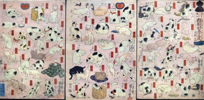 Fifty-three Cats as Puns for the Names of the Station on the Tōkaidō Road (Sono mama jiguchi myōkaidō gojūsan biki), c.1848 作者 歌川国义