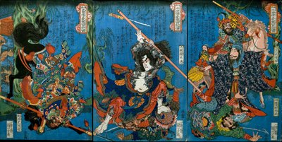 Hakukaja约书亚和三井Gunshi莎布（右） 作者 歌川国义