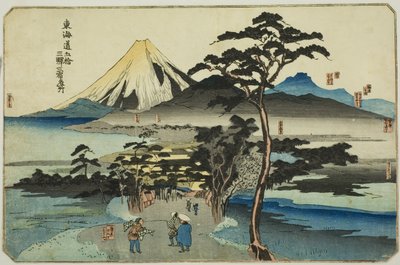 原、吉原、神原，选自 "东海道五十三站三站名胜（东海道五十三站三站名胜）"系列 作者 歌川国义