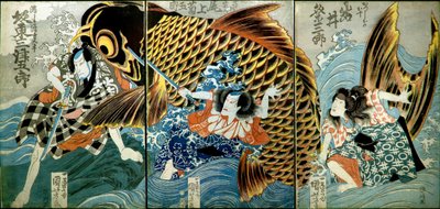 岩井久米三郎二世 饰演 Katsushika no Ojū 作者 歌川国义