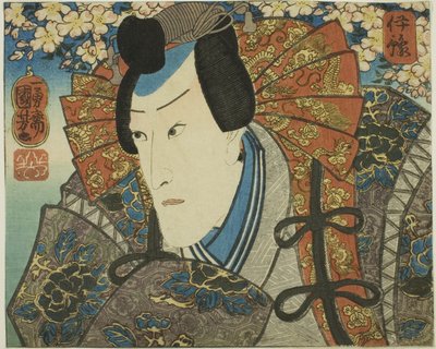 伊予国：市川团十郎八世饰演南本义统，选自 "江户织锦中的近代诸国风情（江户织锦今代国风）"系列 作者 歌川国义