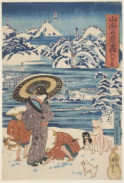 加贺：结城，约 1833 年（木版画，纸上墨水和色彩） 作者 歌川国义