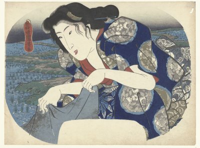 洗衣服的妇女 作者 歌川国义