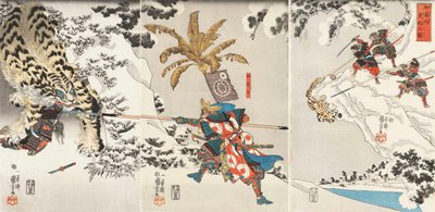 Koxinga狩猎虎Watonai乘车no zu，约1846年。 作者 歌川国义