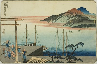 宫、桑名、四日市、石屋居士，选自 "东海道五十三站四站名胜（东海道五十三站四站名胜）"系列 作者 歌川国义