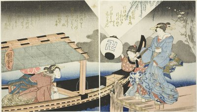 游船夜景 作者 歌川国义