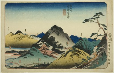 日坂、掛川、福黒井、三助、浜松，选自 "东海道五十三站五站名胜 "系列 作者 歌川国义