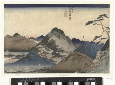 日坂至滨松
同时游览东海道沿线的多个名胜（系列标题）
东海道五条山驿五宿名所（系列标题上的物件） 作者 茑屋吉三