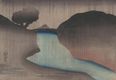雨中的Ochanomizu，19世纪中期。 作者 歌川国义