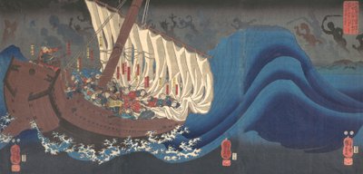 平家武士的复仇，1843-47年。 作者 歌川国义