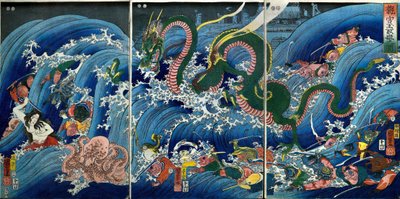 玉取姬从龙宫偷走圣珠 (Ryūgū Tamatori-hime no zu) 作者 歌川国义
