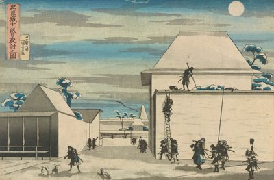 四十七浪人忠义盟（Ch?shingura），第十一幕：夜袭 作者 歌川国义