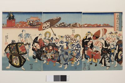 大胆国吉的泡桐花纹，约 1850 年（彩色木刻版画 "nishiki-e"；纸上水墨和色彩） 作者 歌川国义