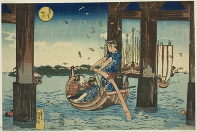佃岛（佃岛），选自 "东都名胜（东都名胜）"系列 作者 歌川国义