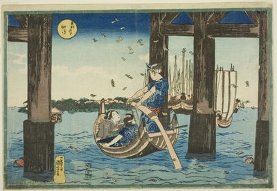 佃岛（佃岛），选自 "东都名胜（东都名胜）"系列 作者 歌川国义
