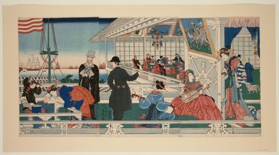 横滨的美国商行大楼（横滨 ijin shokan no zu） 作者 歌川贞秀