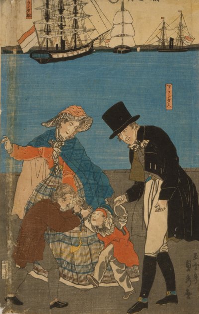 1871年在荷兰横滨散步的荷兰人 作者 歌川贞秀