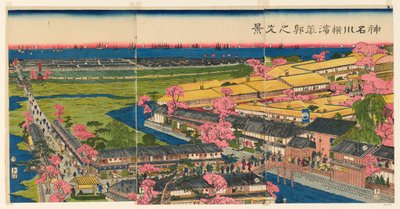 神奈川县横滨市游乐区全景（神奈川县横滨市花鹤岩之景） 作者 歌川贞秀
