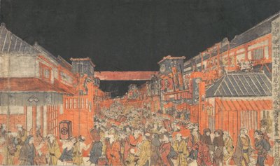 Sakaicho Fukiyacho Kaomise Yoshibai no Zu, 约。1780. 作者 歌川丰治