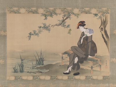 女人在冷却自己，约1800年。 作者 歌川丰洋