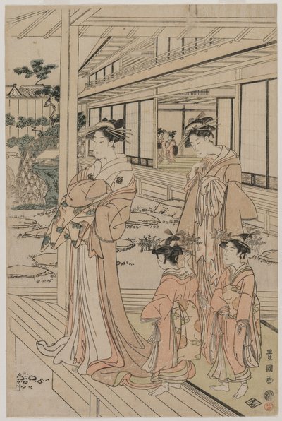 站在阳台上的歌妓 作者 歌川丰国
