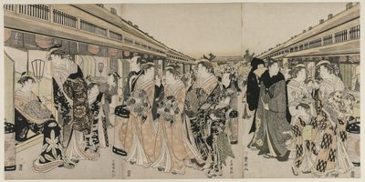 在中野町漫步的歌妓 作者 歌川丰国