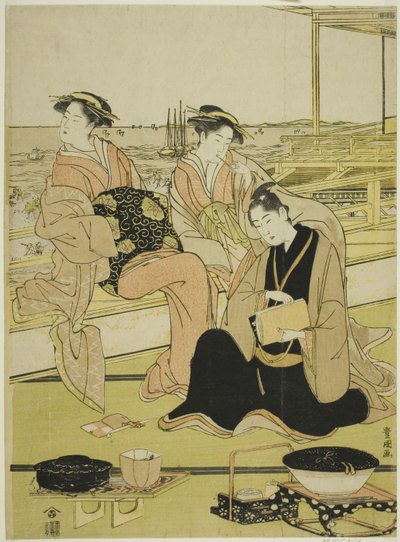 俯瞰品川海湾 作者 歌川丰国一世