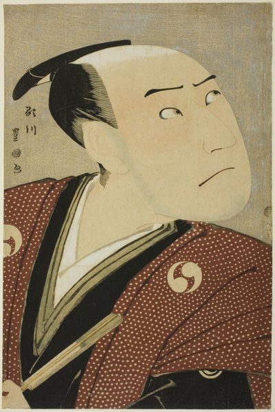 1796 年 4 月，泽村宗十郎三世在桐剧场演出的话剧《江户之花赤子之塩间》中饰演小越由良之助。 作者 歌川丰国一世