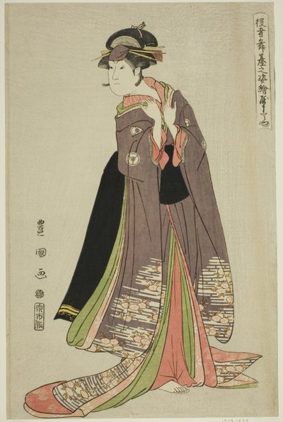 大和屋：岩井半四郎（Iwai Hanshiro IV）饰演 Katanaya Ohana，选自 "舞台上的演员肖像（Yakusha butai no sugata-e）"系列 作者 歌川丰国一世